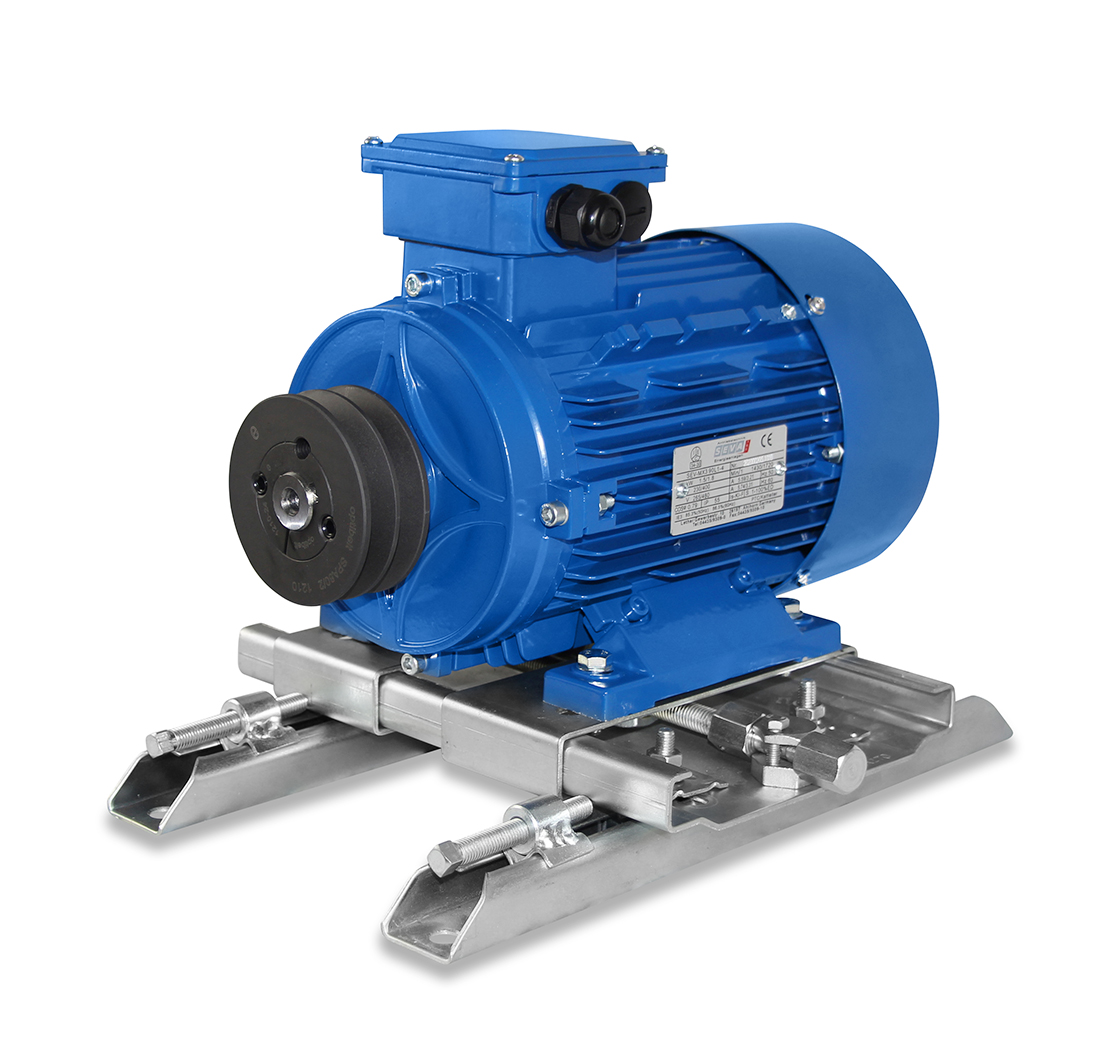 Carro de sujeción motorizado + carril de sujeción en combinación